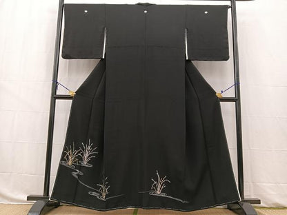 平和屋着物■豪華黒留袖　流水木賊文　金銀彩　正絹　逸品　未使用　BAAW8456yc