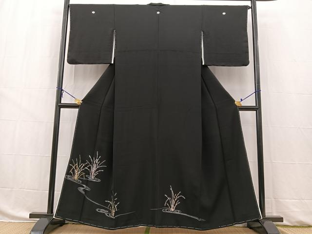 平和屋着物■豪華黒留袖　流水木賊文　金銀彩　正絹　逸品　未使用　BAAW8456yc