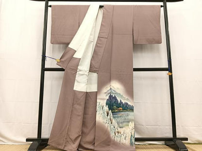 平和屋着物■豪華色留袖　風景樹林文　暈し染め　正絹　逸品　BAAW8458yc