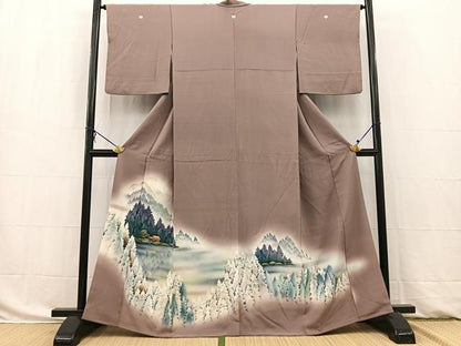 平和屋着物■豪華色留袖　風景樹林文　暈し染め　正絹　逸品　BAAW8458yc