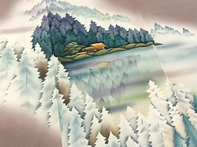 平和屋着物■豪華色留袖　風景樹林文　暈し染め　正絹　逸品　BAAW8458yc