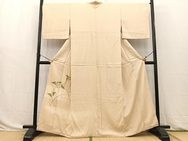 平和屋着物■訪問着　駒刺繍　草花文　暈し染め　金彩　正絹　逸品　BAAW8461yc