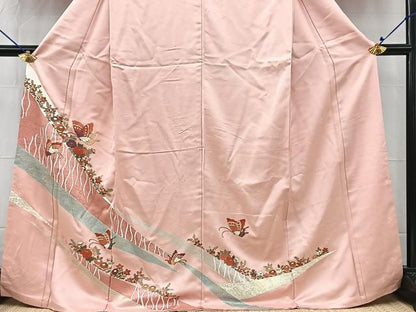 平和屋着物■訪問着 流水花蝶文 金彩 正絹 逸品 BAAW8463yc