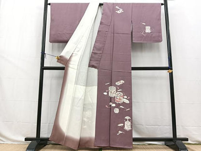 平和屋着物■訪問着　刺繍　貝桶花文　金彩　正絹　逸品　BAAW8468yc
