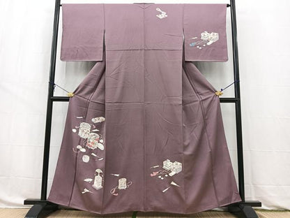平和屋着物■訪問着　刺繍　貝桶花文　金彩　正絹　逸品　BAAW8468yc
