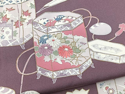 平和屋着物■訪問着　刺繍　貝桶花文　金彩　正絹　逸品　BAAW8468yc