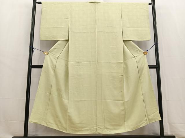 平和屋着物■無地絵訪問着　刺繍　菊花文　若芽色　正絹　逸品　BAAW8472yc