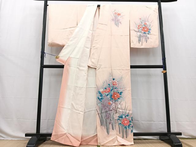 平和屋着物■訪問着　草花文　暈し染め　正絹　逸品　BAAW8476yc