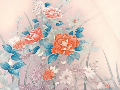 平和屋着物■訪問着　草花文　暈し染め　正絹　逸品　BAAW8476yc