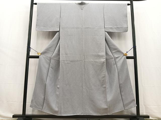 平和屋着物■上質な色無地 氷割れ地紋 暁鼠色 正絹 逸品 未使用 BAAW8477yc