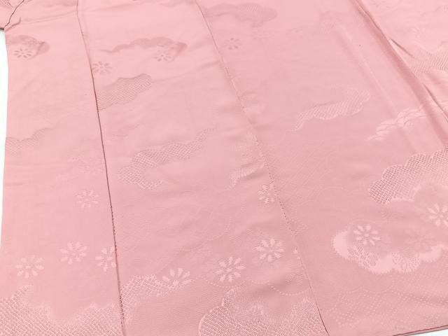 平和屋着物■上質な色無地 雲重ね花地紋 桃色 正絹 逸品 BAAW8479yc