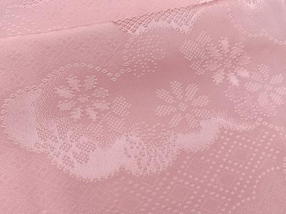 平和屋着物■上質な色無地 雲重ね花地紋 桃色 正絹 逸品 BAAW8479yc