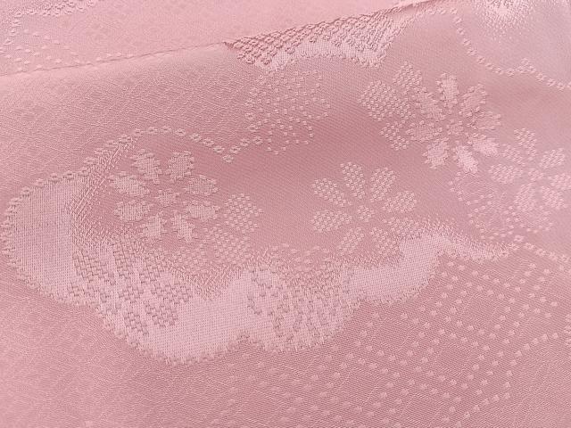 平和屋着物■上質な色無地 雲重ね花地紋 桃色 正絹 逸品 BAAW8479yc