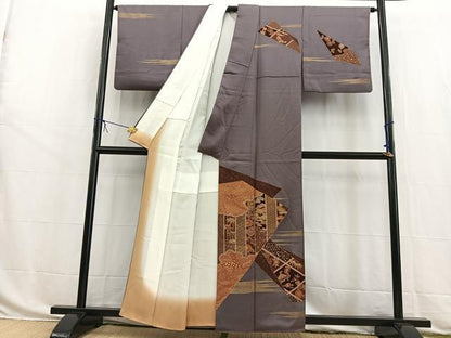 平和屋着物■訪問着 駒刺繍 吉祥切嵌花文 金彩 正絹 逸品 BAAW8483yc