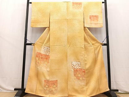 平和屋着物■訪問着　刺繍　色紙花文　暈し染め　正絹　逸品　BAAW8489yc
