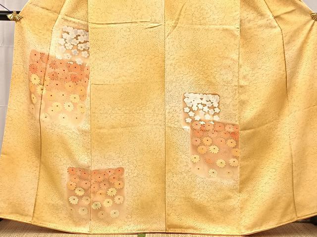 平和屋着物■訪問着　刺繍　色紙花文　暈し染め　正絹　逸品　BAAW8489yc