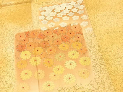平和屋着物■訪問着　刺繍　色紙花文　暈し染め　正絹　逸品　BAAW8489yc