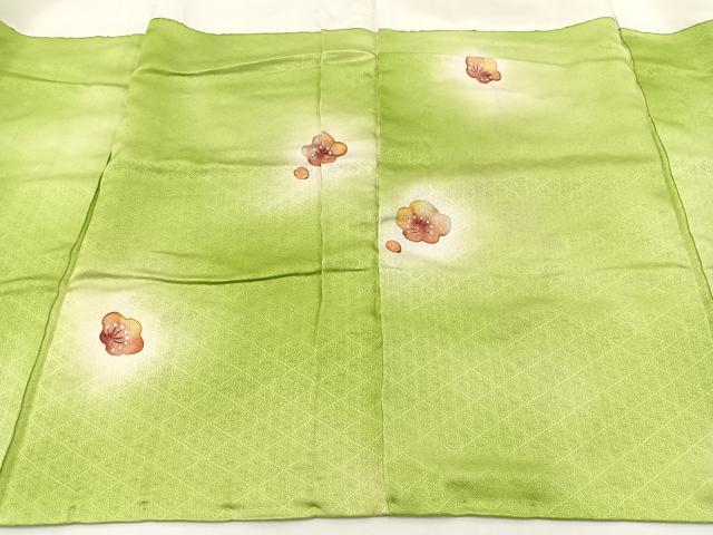 平和屋着物■訪問着　手描き　紅白梅　金通し地　正絹　逸品　BAAW8490yc