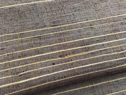 平和屋着物■上質な紬　横段文　正絹　逸品　BAAW8494yc