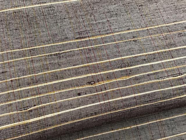 平和屋着物■上質な紬　横段文　正絹　逸品　BAAW8494yc