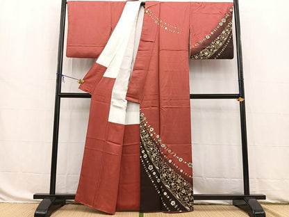 平和屋着物■訪問着 更紗花文 暈し染め 金彩 正絹 逸品 BAAW8495yc