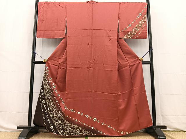 平和屋着物■訪問着 更紗花文 暈し染め 金彩 正絹 逸品 BAAW8495yc