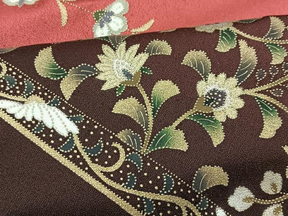 平和屋着物■訪問着 更紗花文 暈し染め 金彩 正絹 逸品 BAAW8495yc