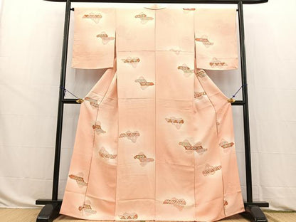 平和屋着物■上質な小紋 地紋起こし 吉祥花文 暈し染め 正絹 逸品 BAAW8500yc