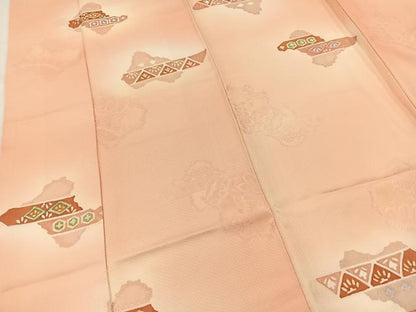 平和屋着物■上質な小紋 地紋起こし 吉祥花文 暈し染め 正絹 逸品 BAAW8500yc