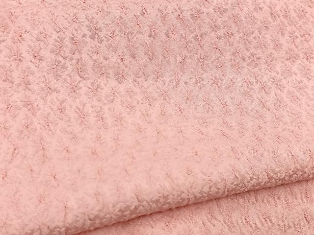 平和屋着物■上質な色無地　ふくれ織　珊瑚色　正絹　逸品　BAAW8503yc