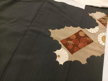 平和屋着物■豪華黒留袖 駒刺繍 雲取り吉祥花文 金彩 ますいわ屋扱い 正絹 逸品 BAAW8506yc