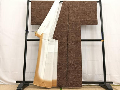 平和屋着物■上質な小紋　風景花文　正絹　逸品　未使用　BAAW8517yc