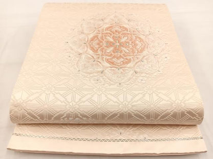 平和屋着物◎六通柄袋帯　唐織　正倉院花文　銀糸　正絹　逸品　BAAW8533yc