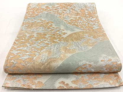 平和屋着物◎六通柄袋帯　重ね山松文　金銀糸　正絹　逸品　BAAW8536yc