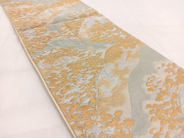 平和屋着物◎六通柄袋帯　重ね山松文　金銀糸　正絹　逸品　BAAW8536yc