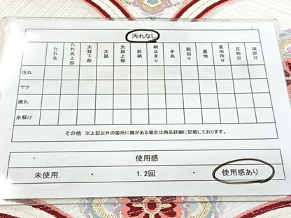 平和屋着物◎六通柄袋帯　唐織　花青海波　金銀糸　正絹　逸品　BAAW8556yc