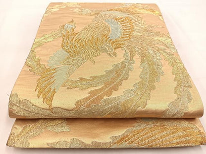平和屋着物◎六通柄袋帯　鳳凰　金糸　正絹　逸品　BAAW8562yc