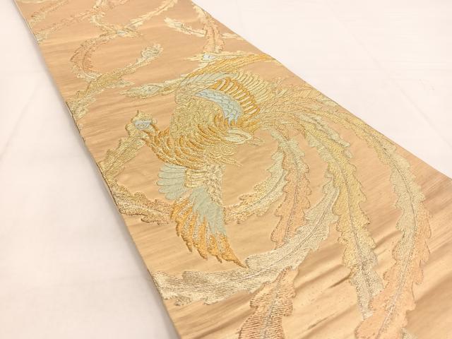 平和屋着物◎六通柄袋帯　鳳凰　金糸　正絹　逸品　BAAW8562yc