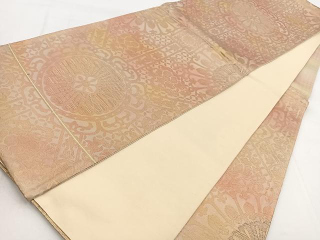 平和屋着物◎六通柄袋帯　正倉院更紗花文　金糸　引箔　正絹　逸品　BAAW8567yc