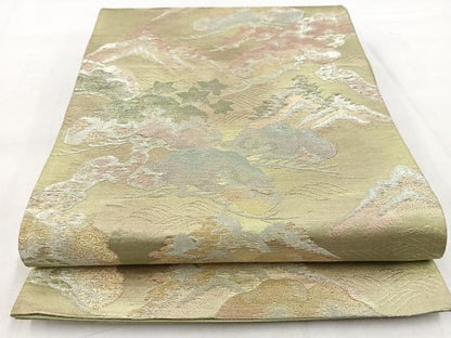 平和屋着物◎西陣　六通柄袋帯　光琳　金銀糸　引箔　証紙付き　正絹　逸品　BAAW8572yc