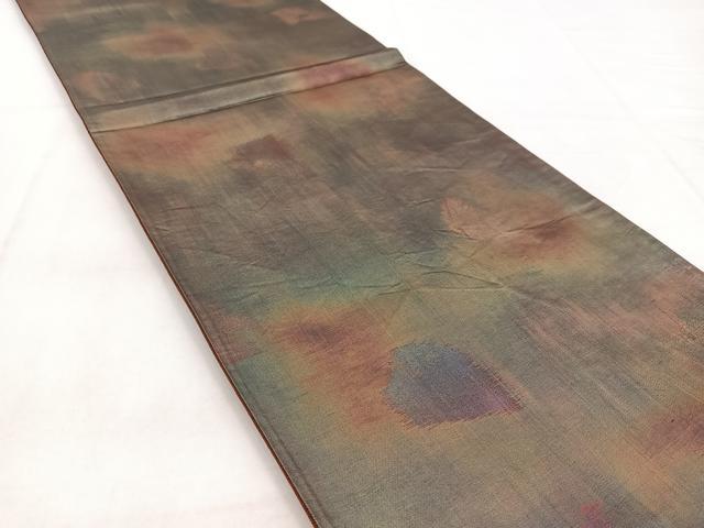 平和屋着物◎六通柄袋帯　霞文　金糸　引箔　正絹　逸品　BAAW8573yc