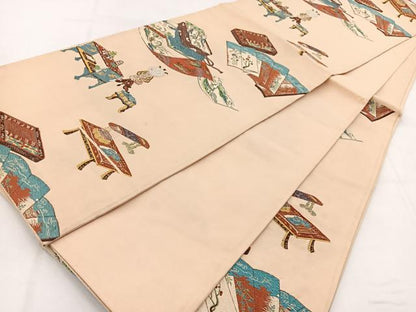 平和屋着物◎六通柄袋帯　唐織　吉祥文　金銀糸　正絹　逸品　BAAW8575yc