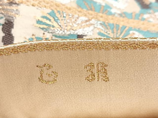 平和屋着物◎六通柄袋帯　唐織　浜松文　金銀糸　正絹　逸品　BAAW8576yc