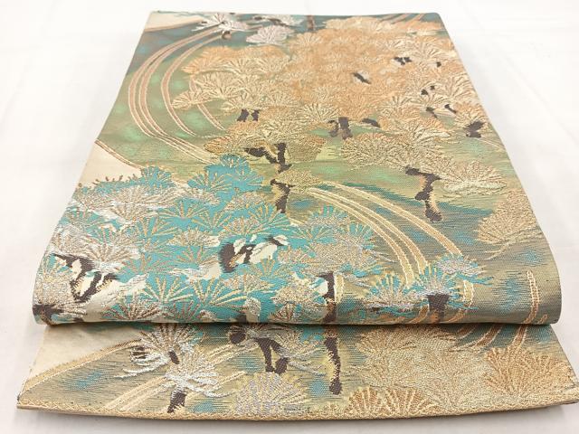 平和屋着物◎六通柄袋帯　唐織　浜松文　金銀糸　正絹　逸品　BAAW8576yc