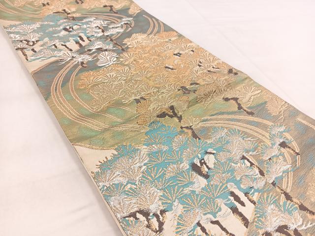 平和屋着物◎六通柄袋帯　唐織　浜松文　金銀糸　正絹　逸品　BAAW8576yc