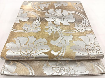 平和屋着物◎六通柄袋帯　宮錦　更紗花文　金銀糸　正絹　逸品　BAAW8589yc