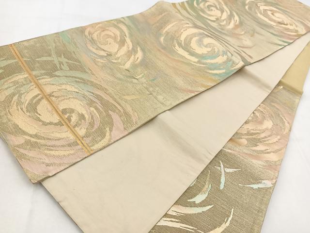 平和屋着物◎六通柄袋帯　渦巻　金銀糸　引箔　正絹　逸品　BAAW8599yc