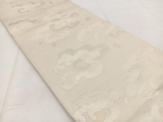 平和屋着物◎六通柄袋帯　立波文　銀糸　正絹　逸品　BAAW8600yc