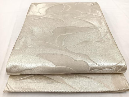 平和屋着物◎六通柄袋帯　飛鶴文　銀糸　正絹　逸品　BAAW8601yc