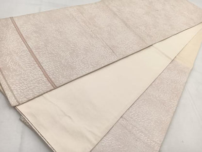 平和屋着物◎六通柄袋帯　飛鶴文　銀糸　引箔　正絹　逸品　BAAW8639yc